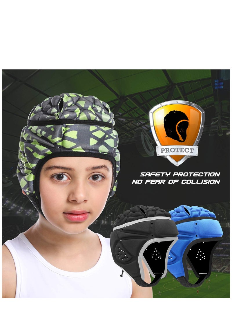 KASTWAVE Mult-Color Soft Helmet, Flag Football Rugby Goalkeeper Helmet, Cap Soft Shell Helmet, Soccer Headgear Special Needs Protection for Childrens 4-12 Years  - Image 2