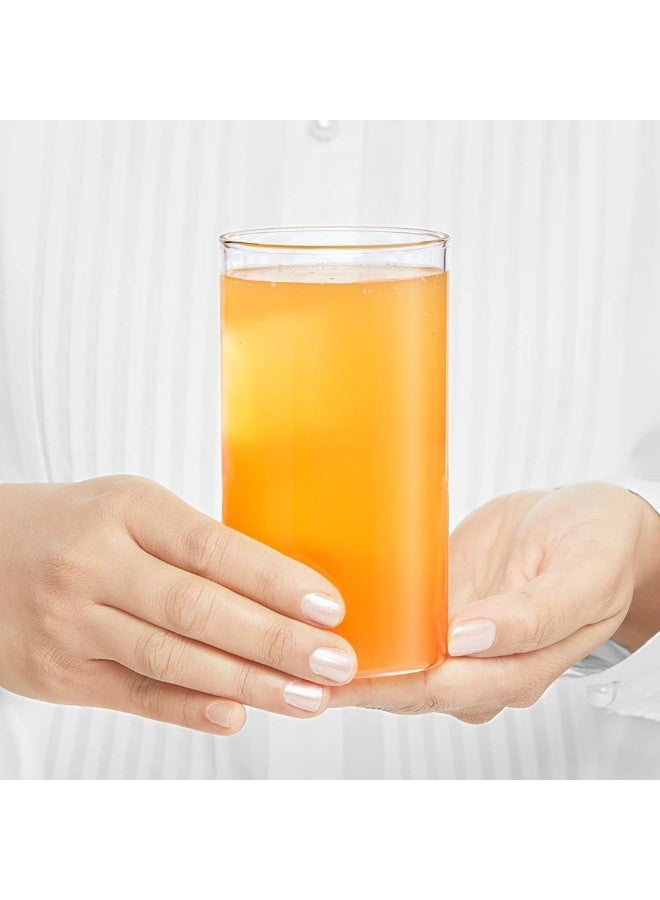 BOROSIL Vision Transparent Water Glass/Cold Drink Tumbler/Beer Glass/Juice Glass Set Of 6 Pcs (350 Ml Each) - Image 4