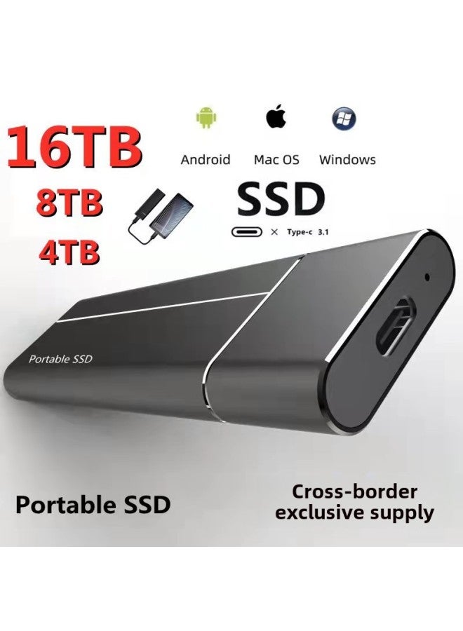 Dedicated To Solid State Mobile Hard Disk SSD8TB4TB 2TB1TB Expansion Virtual Standard 16TB-Capacity:16TB-Interface:Silver - Image 1