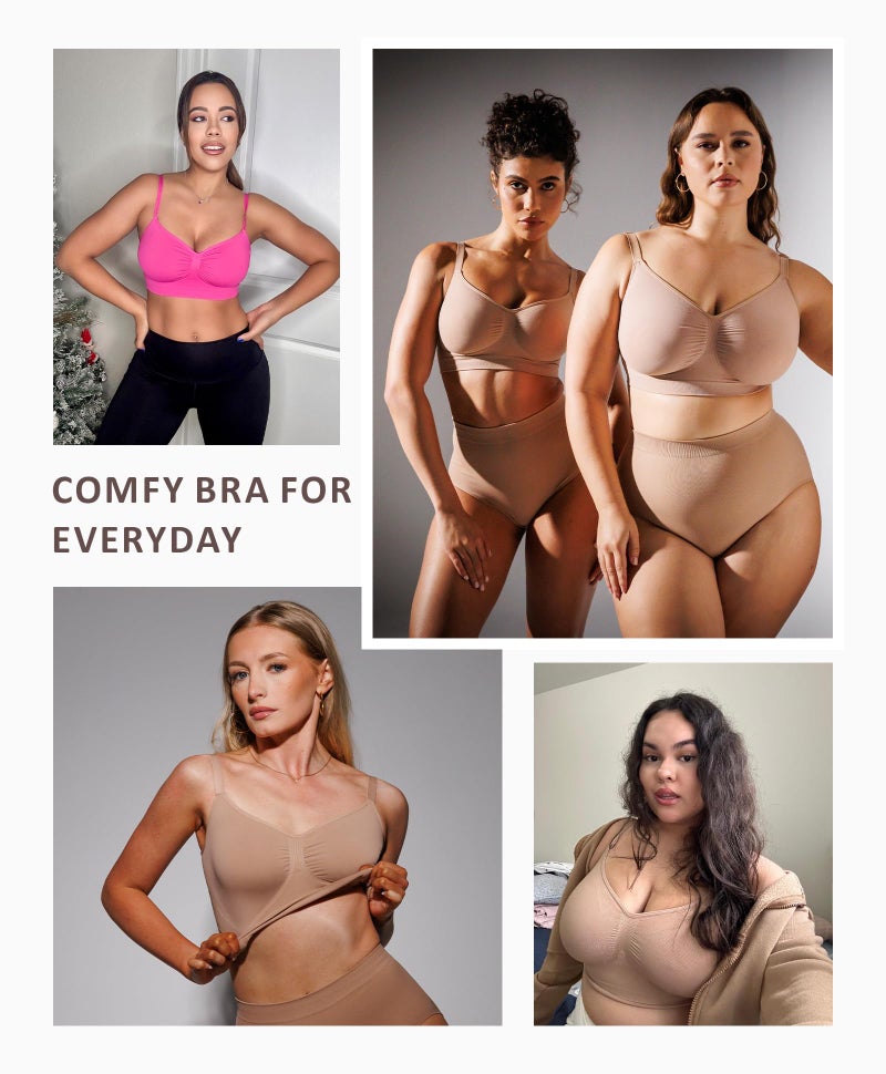 FeelinGirl Seamless Smooth Bralette Comfy Everyday Bras 3-Pack (Black/Sienna/Beige,X-Large) - Image 5