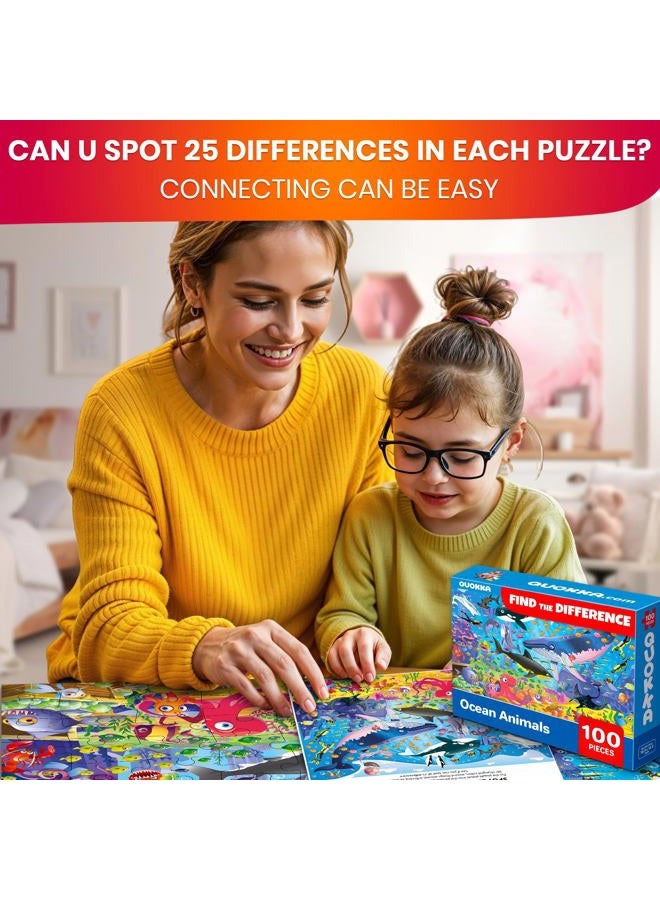 quokka 100 Piece Floor Puzzles for Kids Ages 4-8 – 3 Kids Puzzles Ages 3-5 Year Old by – Toy for Learning Ocean & Forest Animals for 6-8 yo – Jigsaw Toddler Game for Boy and Girl Ages 8-10 - Image 3