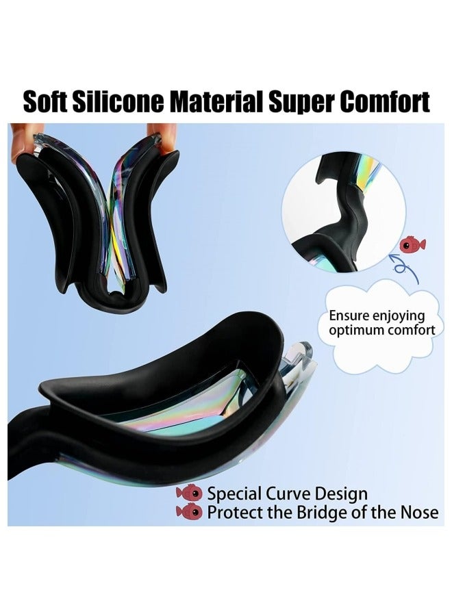 جيجيرو نظارات السباحة، قطعتان من نظارات السباحة للأطفال، مجموعة نظارات السباحة للأطفال، قبعة سباحة من السيليكون المرن، مضادة للضباب ولا تسرب مقاومة للأشعة فوق البنفسجية، قبعة سباحة مقاومة للماء - Image 3