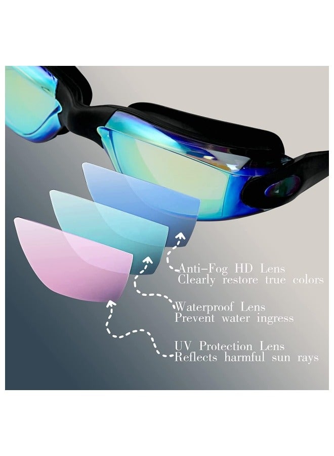 جيجيرو نظارات السباحة، قطعتان من نظارات السباحة للأطفال، مجموعة نظارات السباحة للأطفال، قبعة سباحة من السيليكون المرن، مضادة للضباب ولا تسرب مقاومة للأشعة فوق البنفسجية، قبعة سباحة مقاومة للماء - Image 4