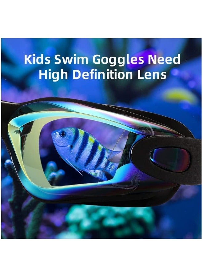 جيجيرو نظارات السباحة، قطعتان من نظارات السباحة للأطفال، مجموعة نظارات السباحة للأطفال، قبعة سباحة من السيليكون المرن، مضادة للضباب ولا تسرب مقاومة للأشعة فوق البنفسجية، قبعة سباحة مقاومة للماء - Image 5