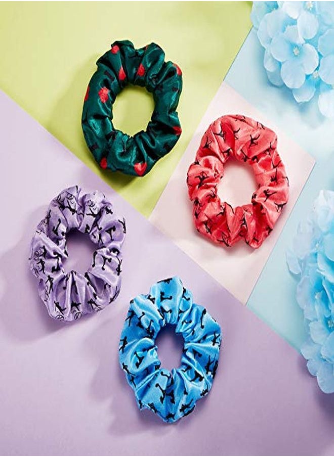 WILLBOND 8 Pieces Gymnastics Hair Scrunchies Velvet Gymnastics Hair Elastics Gymnastics Hair Ties Gymnastics Hair Accessories For Gymnast Women Girls (Multiple Color)  - Image 4