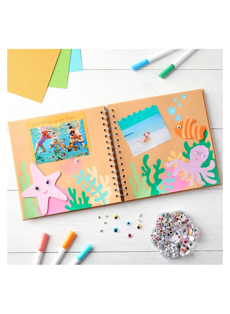 كاست ويف Stick on Eyes for Crafts,430 Pcs Assorted Size Self-Adhesive Googly Eyes Wiggle Eyes Craft Eyes, Doll Eyes Making Accessories Sticky Eyes for Crafting (5/6//8/10/12 mm) - Image 4