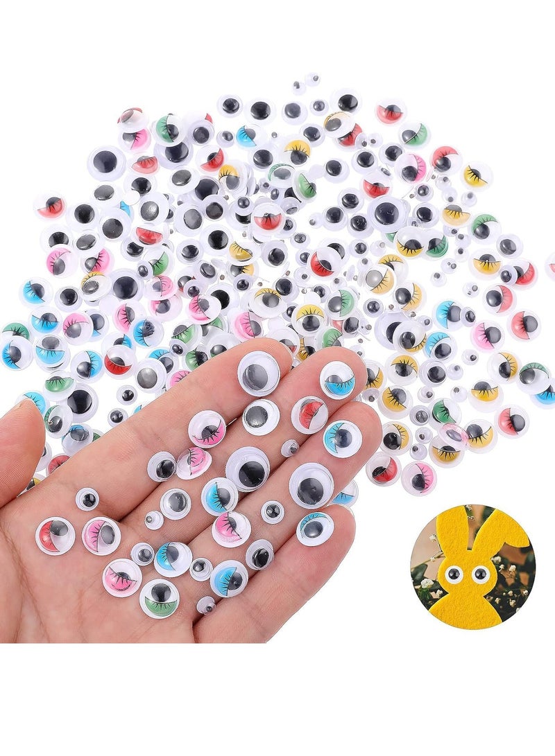 كاست ويف Stick on Eyes for Crafts,430 Pcs Assorted Size Self-Adhesive Googly Eyes Wiggle Eyes Craft Eyes, Doll Eyes Making Accessories Sticky Eyes for Crafting (5/6//8/10/12 mm) - Image 2
