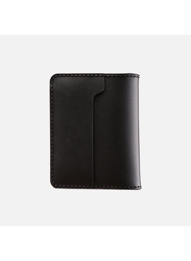 Hitch Bifold Card Wallet (Upgraded) - Handmade Natural Genuine Leather - Black - Image 5