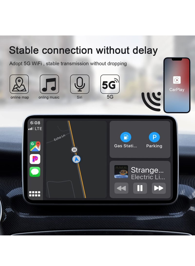 محول كاربلاي لاسلكي لايفون، دونجل كاربلاي لاسلكي يحول سيارات المصنع كاربلاي السلكية الى لاسلكي، محول بلوتوث كاربلاي 5Ghz، اتصال تلقائي عبر الانترنت، يدعم iOS 13+، ابيض - Image 4