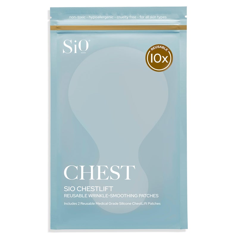 SiO Beauty ChestLift - Wrinkle-Smoothing, Medical-Grade Silicone Patches for Chest Fine Lines - Reusable Up to 10x - Cruelty-Free & Environmentally-Friendly Hydrating Beauty Patches - 2 Patches - Image 1