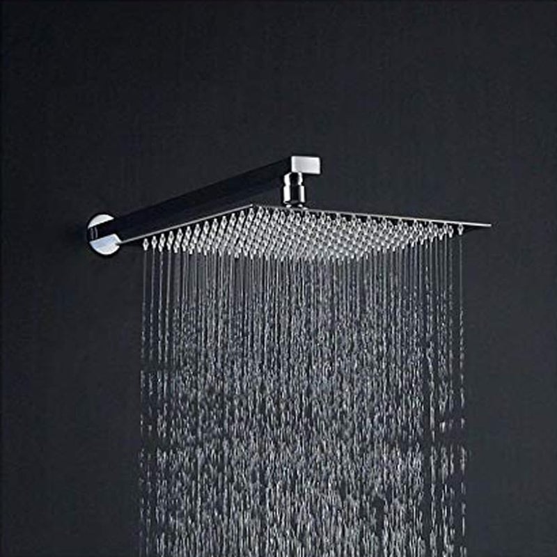 POIO Ultra Slim Shower 6X6 Stainless Steel 304 Grade + 9 Inch Heavy Square Shower Arm Shower Head  - Image 3