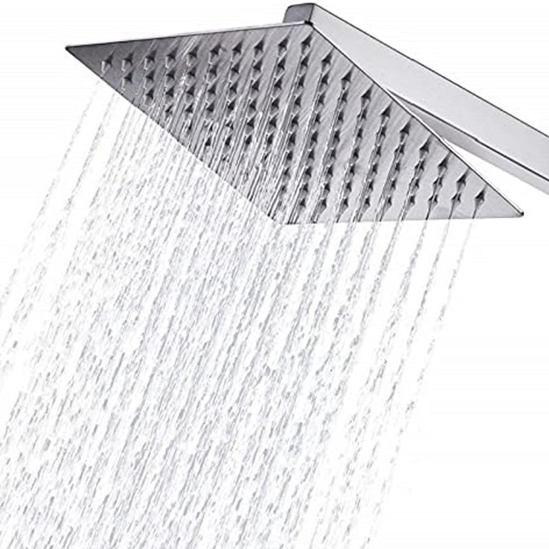 POIO Ultra Slim Shower 6X6 Stainless Steel 304 Grade + 9 Inch Heavy Square Shower Arm Shower Head  - Image 1