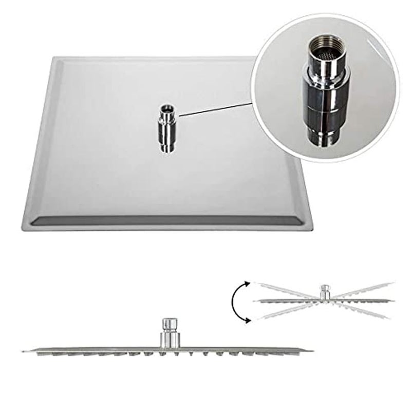 POIO Ultra Slim Shower 6X6 Stainless Steel 304 Grade + 9 Inch Heavy Square Shower Arm Shower Head  - Image 4