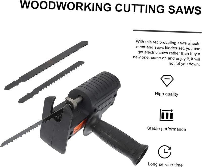 Operitacx Portable Power Drill Reciprocating Saw Attachment Durable Blades Comfort Grip Handle for DIY Projects - Image 5