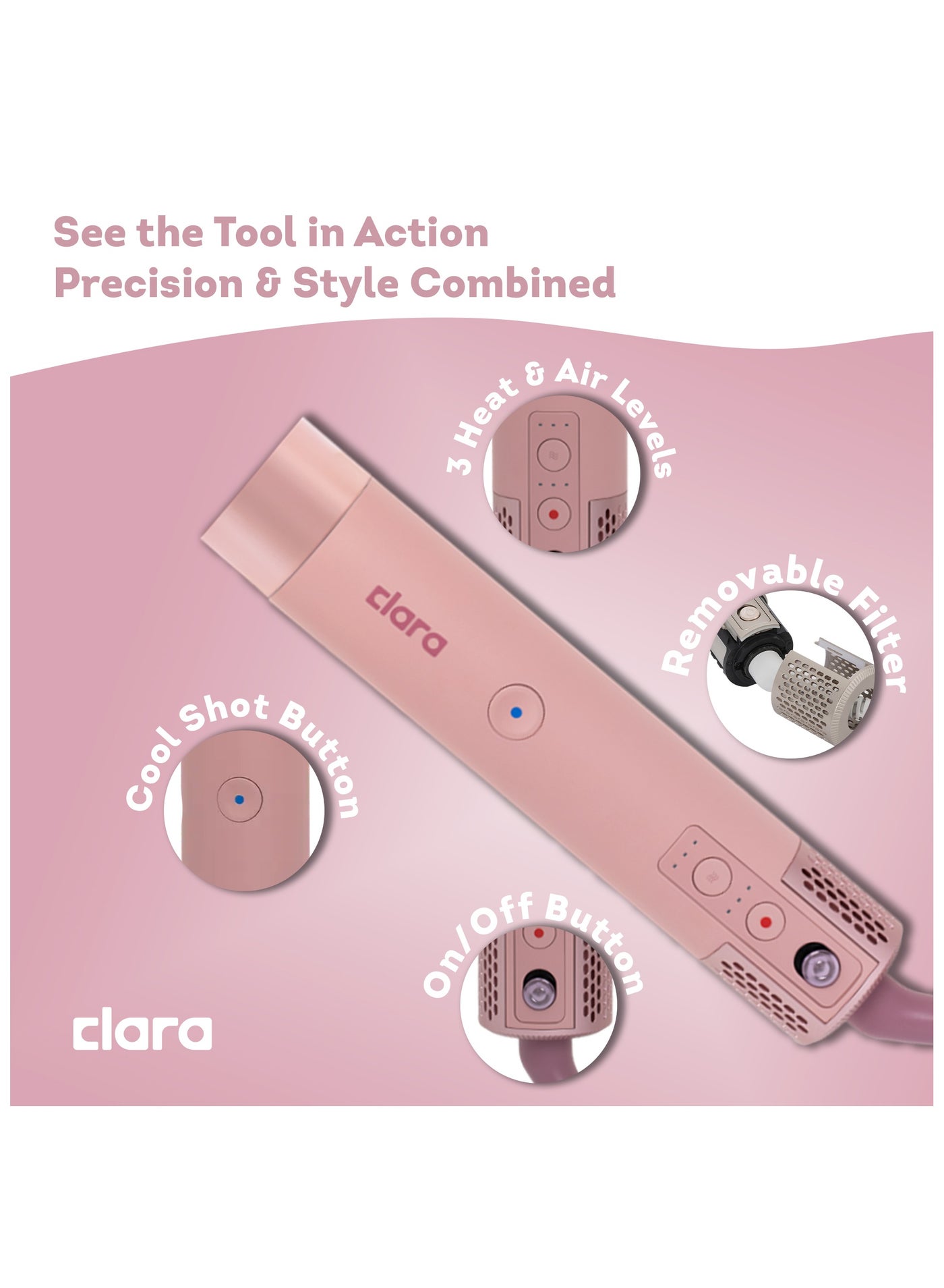 كلارا مولتي ستايلر لجميع أنواع الشعر – أداة تصفيف...