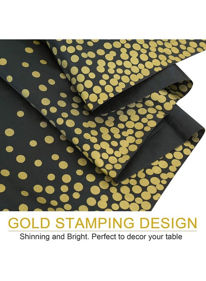 Gexolenu 8 Pack Black and Gold Tablecloth for Rectangle Tables, Plastic Disposable Dot Confetti Party Table Covers for Birthday, Graduation, New Year Party, Anniversary, 54" x 108" - Image 4