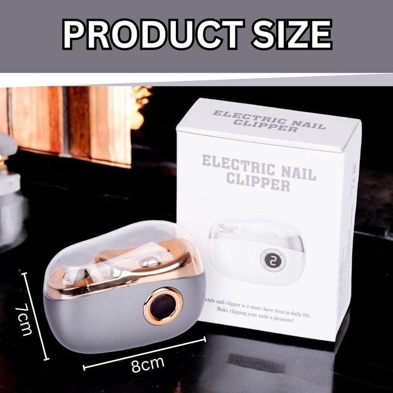 SELLFUN Electric Nail Clipper and Trimmer, 2-in-1 Design with LED Light, 3 Speed Settings, USB Rechargeable ,Light 3 Speeds File Nail Clip Storage Rechargeable Safety Trimmer for Baby Kids Adults Seniors,gift (e_nail) - Image 2