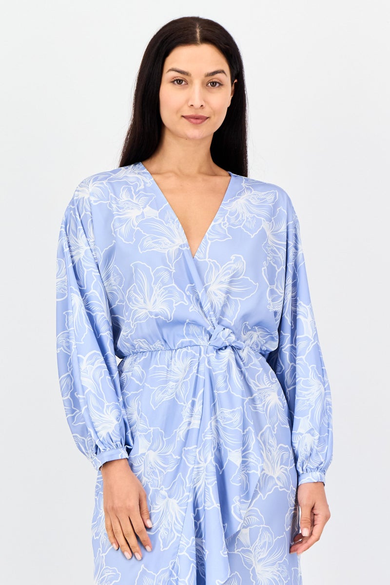 Femi9 فستان ميدي مزخرف بالورود للنساء، متعدد الألوان - Image 2