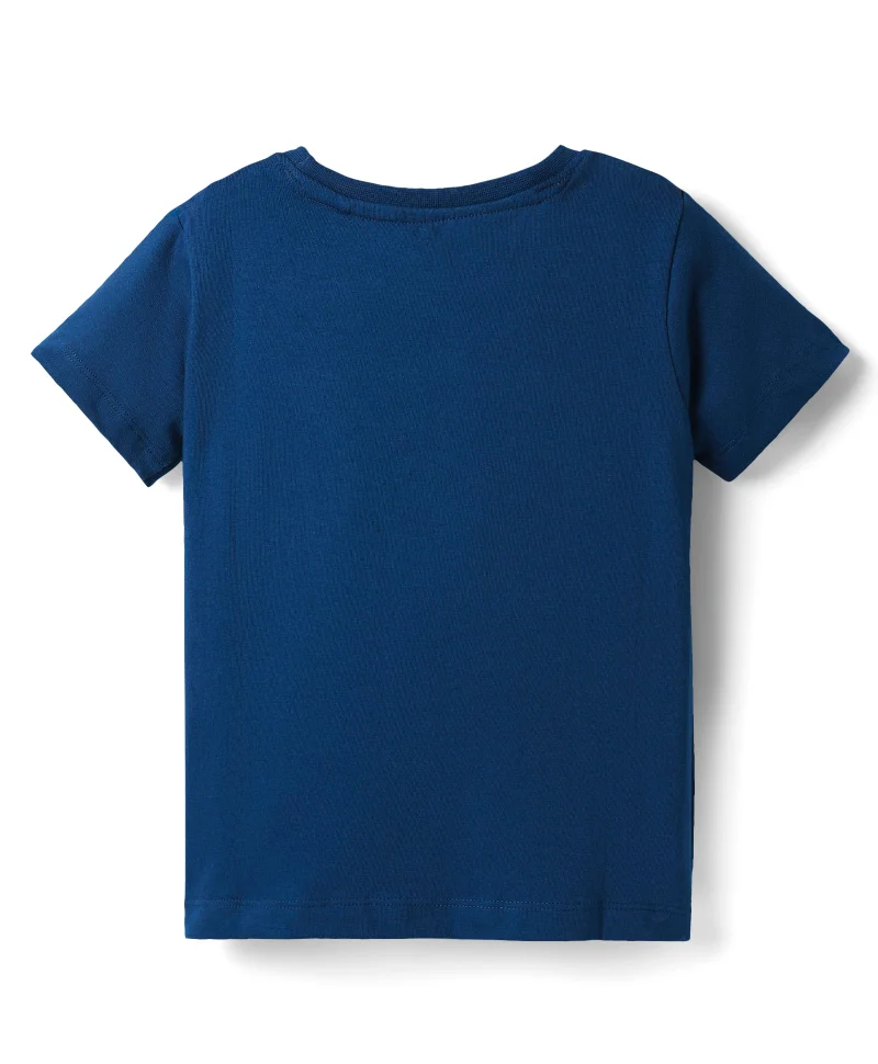 Pine Kids Pine Kids Cotton Knit Half Sleeves T-Shirt with Beautiful Text Print - Navy Blue