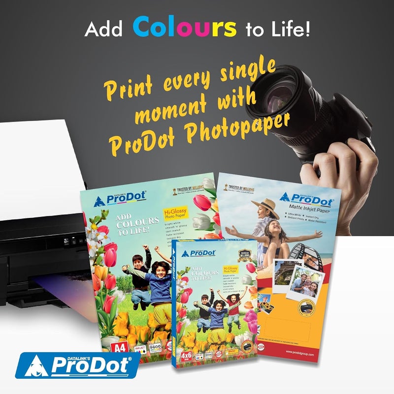 ProDot Water Resistant 128 GSM Matte Photo Paper A4 Size, Pack of 100 Sheets, Compatible with all Inkjet Printers - Image 3