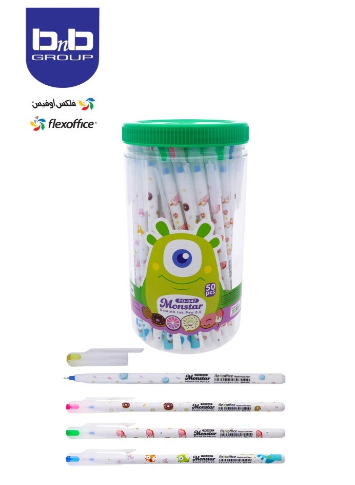 flexoffice monstar smooth ink pen/50pcs soft and smooth writing - Image 1