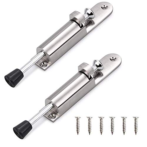CertBuy 2 Pack Kickdown Door Stop, CertBuy Stainless Steel Easy Step Door Stopper Spring Loaded Telescopic Door Stopper, Adjustable Door Locks Holder Stop/Release by Foot - Image 1