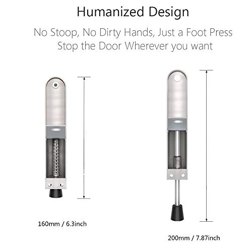 CertBuy 2 Pack Kickdown Door Stop, CertBuy Stainless Steel Easy Step Door Stopper Spring Loaded Telescopic Door Stopper, Adjustable Door Locks Holder Stop/Release by Foot - Image 3