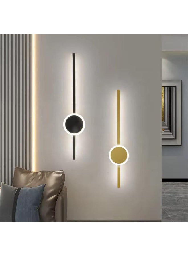 المفتاحة مصابيح حائط LED حديثة لغرفة المعيشة أو غرفة النوم أو الممر - تصميم خط عمودي بسيط مع لمسة دائرية - مصباح حائط أبيض دافئ قابل للتعتيم للديكور الداخلي للمنزل - Image 1