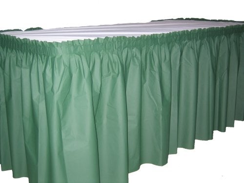 Kwik-Covers Kwik-Cover KS3096PK-GR PKG. Green Kwik-Skirt With 30" X 96" White Cover Fitted Table Cover With Skirt, (1 - Image 1