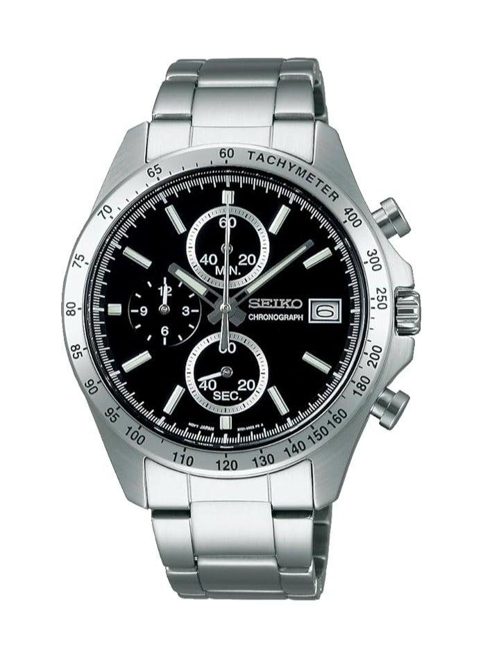 سيكو Seiko Spirit Chronograph Stainless Steel Black Dial Quartz SBTR005