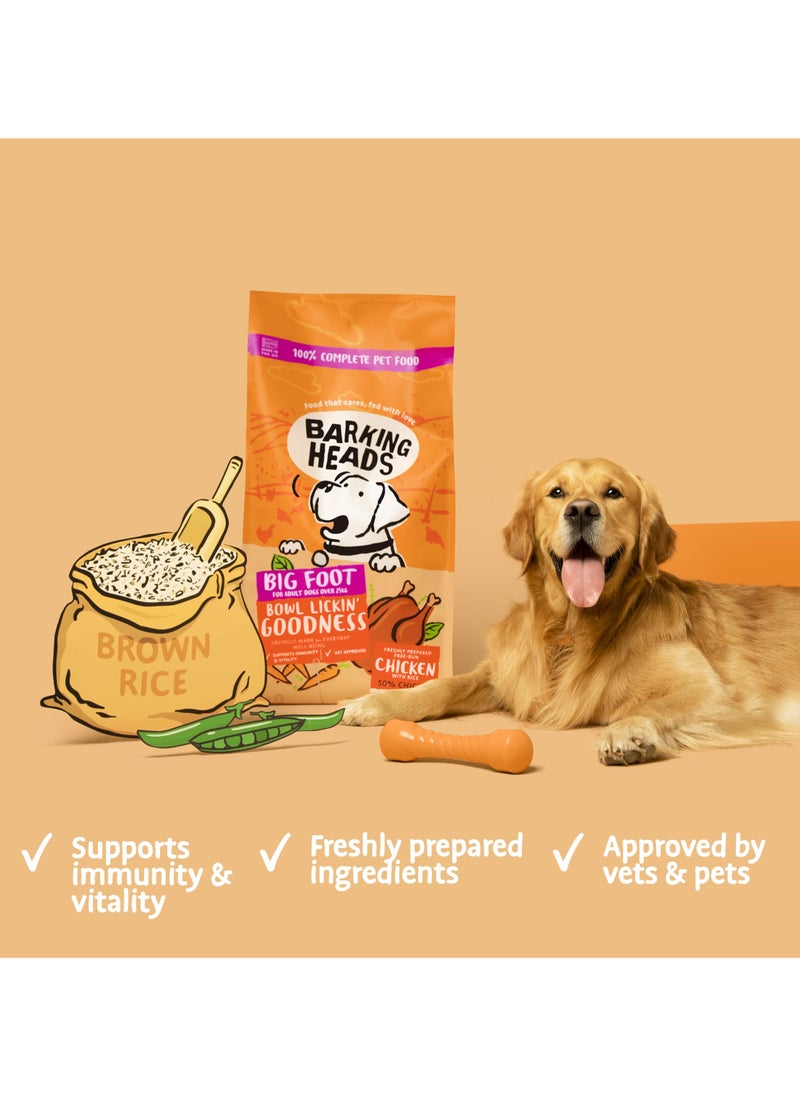 Barking Heads - Complete Dry Dog Food 12kg - Adult All Hounder Bowl Lickin' Goodness Chicken - Natural Everyday Immunity & Vitality - Vet Approved - Image 1