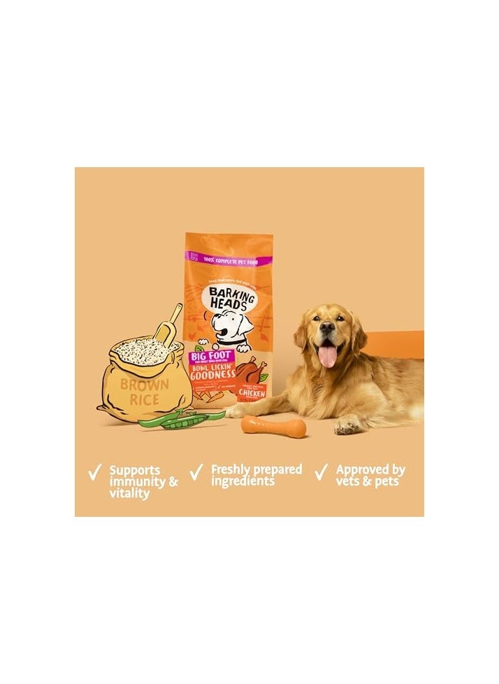 Barking Heads - Complete Dry Dog Food 12kg - Adult All Hounder Bowl Lickin' Goodness Chicken - Natural Everyday Immunity & Vitality - Vet Approved - Image 1