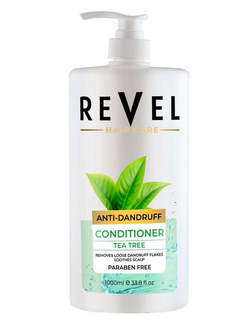 Revel Hair Care Anti Hair Fall Anti-dandruff Tea Tree Conditioner 1000ml, For Hairs, Removes Loose Dandruff Flakes Soothes Scalp, Paraben Free - Image 1