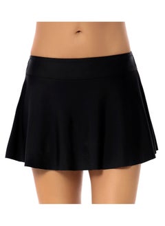 Solid Color Plunge Swim Shorts Black
