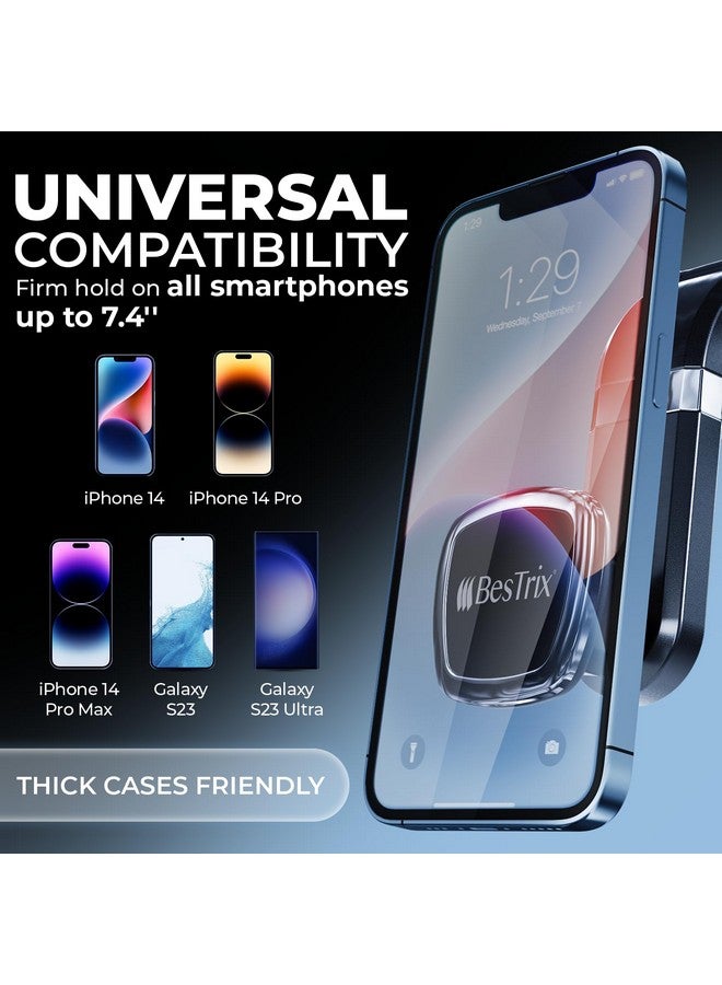 بيستريكس حامل هاتف للسيارة مغناطيسي للسيارة حامل هاتف للسيارة متوافق مع Iphone 15 14 13 12 11Pro Xr Xs Pro Max Galaxy S24 23 22 21 20 Ultra Note S8 S9 S10 وجميع الهواتف الذكية - Image 5