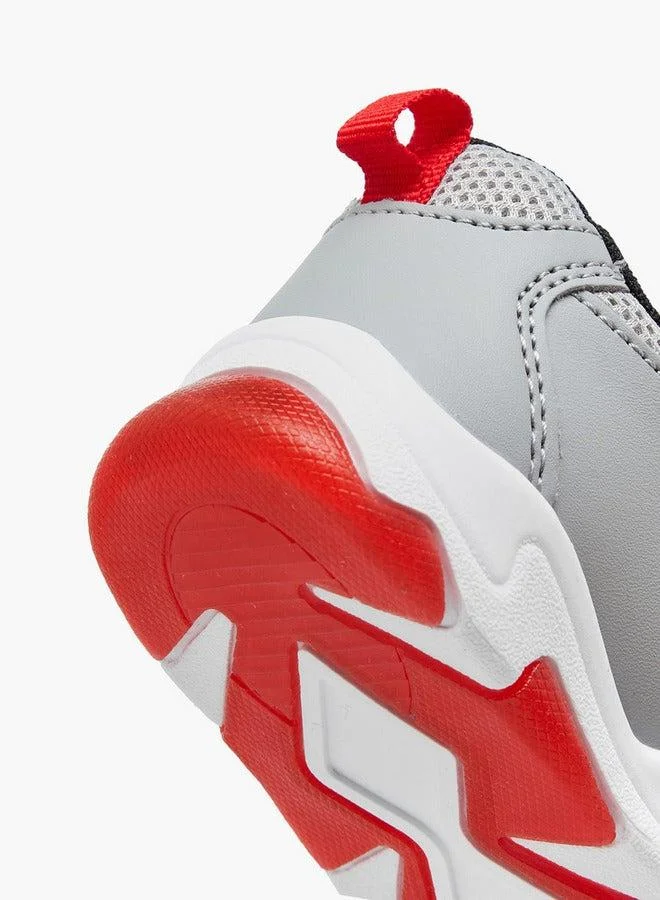 Disney  Mickey Mouse Print Light-Up Sneakers with Hook and Loop Closure  | Best Price UAE