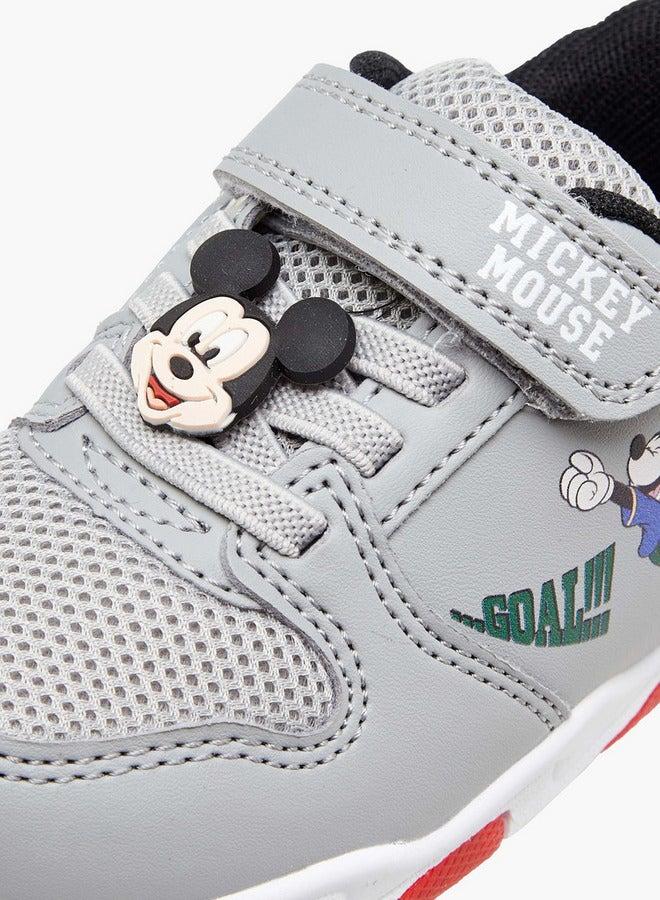 Disney Mickey Mouse Print Light-Up Sneakers with Hook and Loop Closure - Image 4