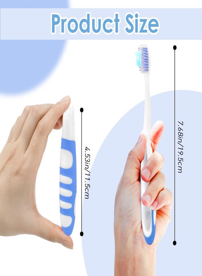 KQNBI Travel Toothbrush, 4PCS Portable Travel Toothbrush Set,Mini Tooth Brush Built in Cover Soft Travels Size Folding Toothbrushs Individually Wrapped ToothBrushes for Adults Kids Hiking Camping Traveling - Image 3