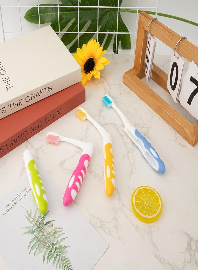 KQNBI Travel Toothbrush, 4PCS Portable Travel Toothbrush Set,Mini Tooth Brush Built in Cover Soft Travels Size Folding Toothbrushs Individually Wrapped ToothBrushes for Adults Kids Hiking Camping Traveling - Image 5