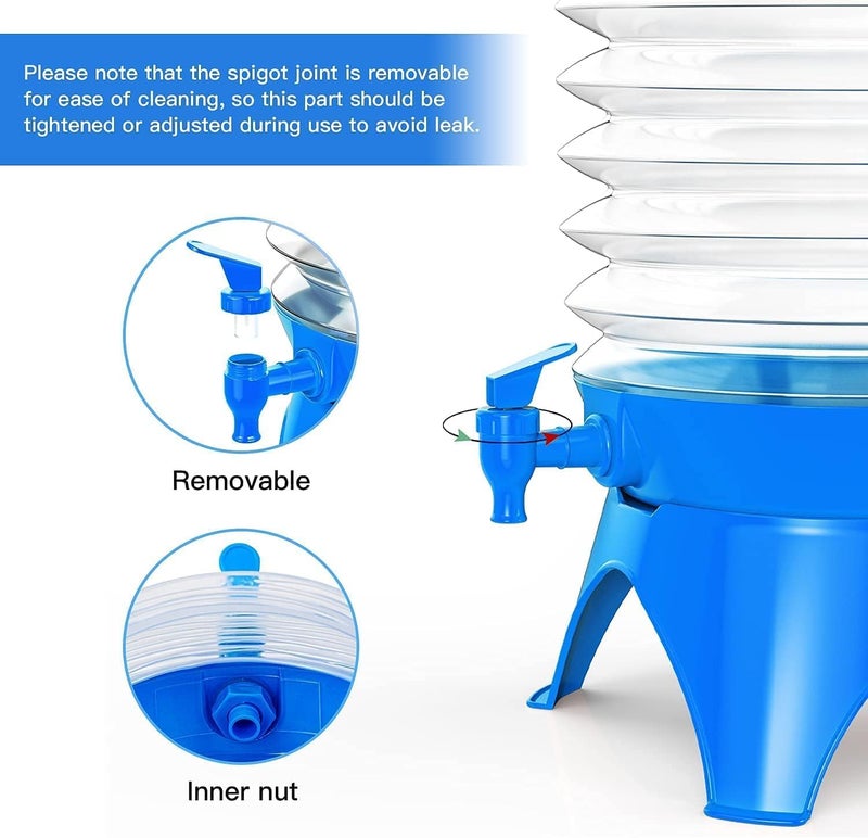 EARTHCONE EARTHCONE Collapsible Beverage Dispenser Water Container Camping Water Jug Portable Camping Water Tank Car Water Dispenser with Tap, 5.5L (1Pcs)  - Image 5