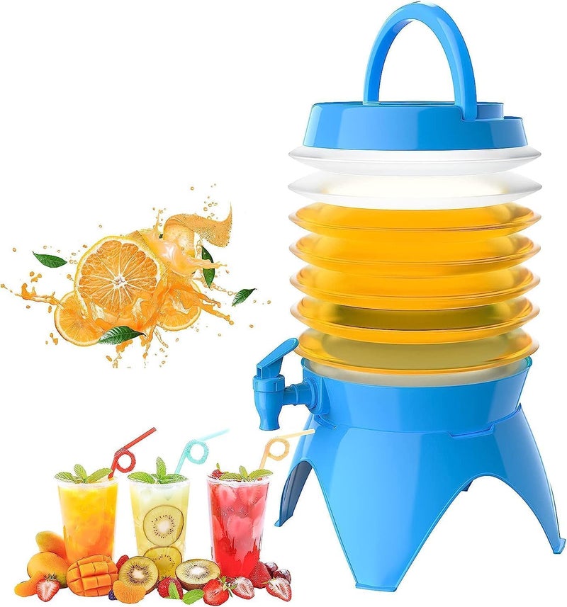 EARTHCONE EARTHCONE Collapsible Beverage Dispenser Water Container Camping Water Jug Portable Camping Water Tank Car Water Dispenser with Tap, 5.5L (1Pcs)  - Image 1