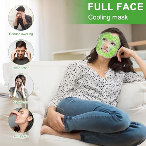 WORLD-BIO WORLDBIO Ice Face Mask for Puffy Eyes Dark Circles Reusable Hot Cold Gel Face Mask Cooling Eye Pack for Migraine Relief Allergies Skin Care PostSurgery Recovery - Image 5