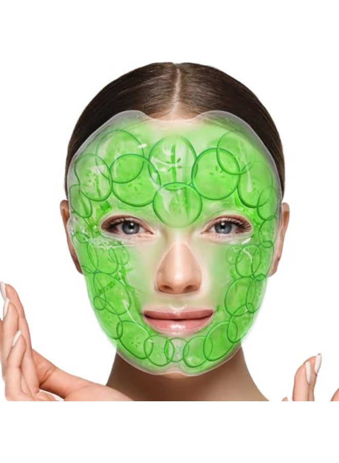 WORLD-BIO WORLDBIO Ice Face Mask for Puffy Eyes Dark Circles Reusable Hot Cold Gel Face Mask Cooling Eye Pack for Migraine Relief Allergies Skin Care PostSurgery Recovery - Image 1