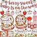 Yingoto 177 Pcs Strawberry Baby Shower Decorations Berry Sweet Baby Shower Banner Hanging Swirls Paper Plates Cups and Napkins Girl Baby Dhower Decorations - Image 3