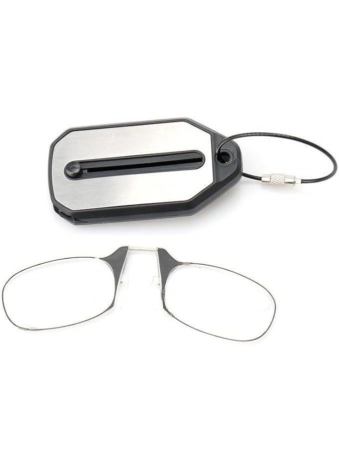 Clip Nose Reading Glasses, Foldable +1.50D Readers with Non-Slip Nose Pads, Ultra-Light, with Keychain Case - Image 2