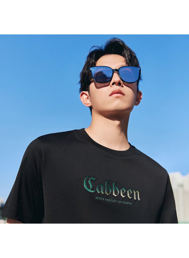 Cabbeen "cool Sensation Solona" Men's T-shirt Spring/summer Gradient Texture Logo Short Sleeve Coal Black XL - Image 1