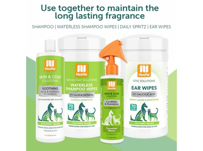 Nootie Waterless Shampoo Wipes for Dogs & Cats - Long Lasting Cucumber Melon Fragrance - Sold in Over 10,000 Vet Clinics and Pet Stores Worldwide, Made in USA - 70 Count - Image 4