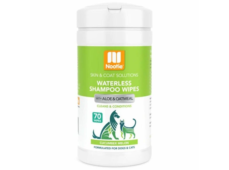 Nootie Waterless Shampoo Wipes for Dogs & Cats - Long Lasting Cucumber Melon Fragrance - Sold in Over 10,000 Vet Clinics and Pet Stores Worldwide, Made in USA - 70 Count - Image 1