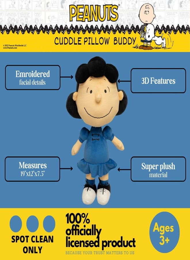 Franco Collectibles Peanuts Lucy Bedding Super Soft Plush Decorative Throw Cuddle Pillow, (Officially Licensed Product) By Franco - Image 3