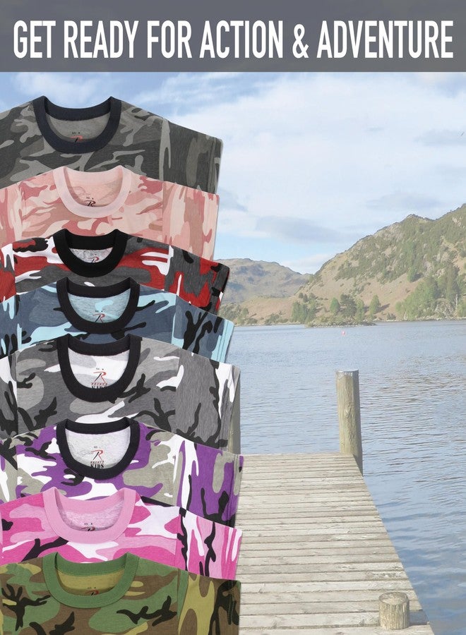 Rothco Kids Camo T-Shirt - Comfortable Outdoor Camouflage Short Sleeve Crew Neck Tee Shirt, Baby Pink Camo, XS - Image 5